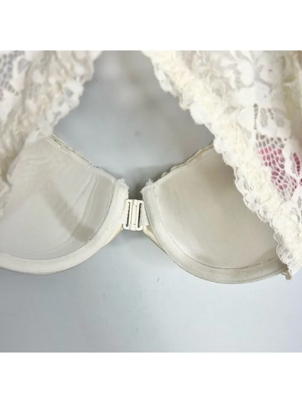 La Senza So Free full coverage cream lace front closure underwire bra 32 D - Picture 7 of 12